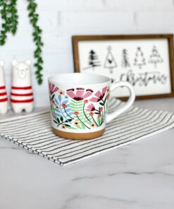 ماگ سرامیکی گلدار رنگی کد 4